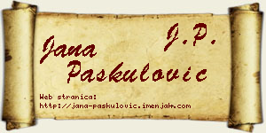 Jana Paskulović vizit kartica